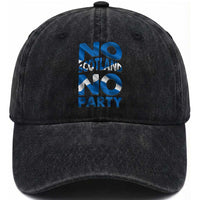 No Scotland No Party Scottish Washed Cotton Baseball Cap Retro Scottish Banner Fan Scotland Flag