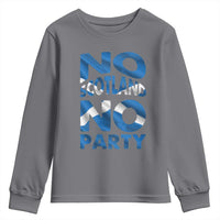 No Scotland No Party Scottish Youth Sweatshirt Retro Scottish Banner Fan Scotland Flag