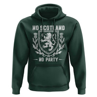 No Scotland No Party Scottish Flag Hoodie Retro Scotland Rampant Lion