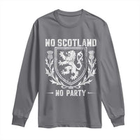 No Scotland No Party Scottish Flag Long Sleeve Shirt Retro Scotland Rampant Lion