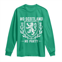 No Scotland No Party Scottish Flag Long Sleeve Shirt Retro Scotland Rampant Lion