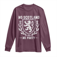No Scotland No Party Scottish Flag Long Sleeve Shirt Retro Scotland Rampant Lion
