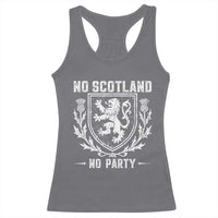 No Scotland No Party Scottish Flag Racerback Tank Top Retro Scotland Rampant Lion