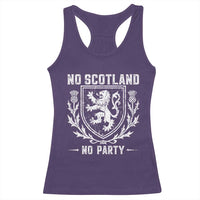 No Scotland No Party Scottish Flag Racerback Tank Top Retro Scotland Rampant Lion