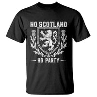 No Scotland No Party Scottish Flag T Shirt Retro Scotland Rampant Lion