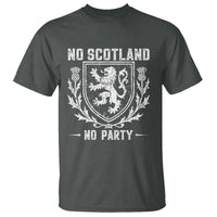 No Scotland No Party Scottish Flag T Shirt Retro Scotland Rampant Lion