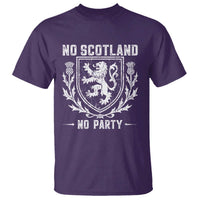 No Scotland No Party Scottish Flag T Shirt Retro Scotland Rampant Lion