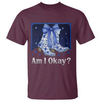 Am I Okay T Shirt Boot Cowgirl Coquette Bow - Wonder Print Shop