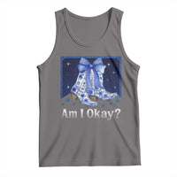Am I Okay Tank Top Boot Cowgirl Coquette Bow - Wonder Print Shop