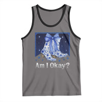 Am I Okay Tank Top Boot Cowgirl Coquette Bow - Wonder Print Shop