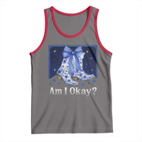 Am I Okay Tank Top Boot Cowgirl Coquette Bow - Wonder Print Shop