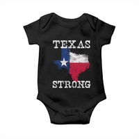 Strong Texas Baby Onesie Distressed Flag Texan Pride Flood Relief Disaster - Wonder Print Shop