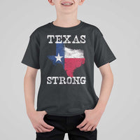 Strong Texas T Shirt For Kid Distressed Flag Texan Pride Flood Relief Disaster - Wonder Print Shop