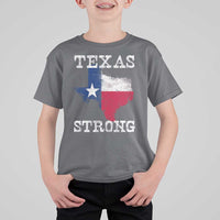 Strong Texas T Shirt For Kid Distressed Flag Texan Pride Flood Relief Disaster - Wonder Print Shop