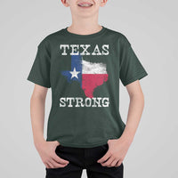 Strong Texas T Shirt For Kid Distressed Flag Texan Pride Flood Relief Disaster - Wonder Print Shop