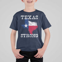 Strong Texas T Shirt For Kid Distressed Flag Texan Pride Flood Relief Disaster - Wonder Print Shop
