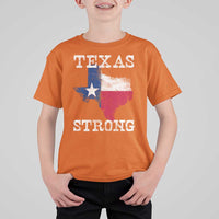 Strong Texas T Shirt For Kid Distressed Flag Texan Pride Flood Relief Disaster - Wonder Print Shop