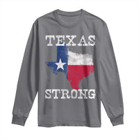 Strong Texas Long Sleeve Shirt Distressed Flag Texan Pride Flood Relief Disaster - Wonder Print Shop