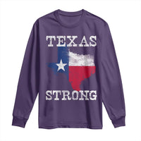 Strong Texas Long Sleeve Shirt Distressed Flag Texan Pride Flood Relief Disaster - Wonder Print Shop