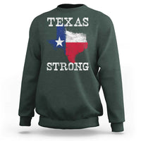 Strong Texas Sweatshirt Distressed Flag Texan Pride Flood Relief Disaster - Wonder Print Shop