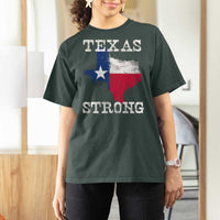 Strong Texas T Shirt For Women Distressed Flag Texan Pride Flood Relief Disaster - Wonder Print Shop