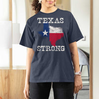 Strong Texas T Shirt For Women Distressed Flag Texan Pride Flood Relief Disaster - Wonder Print Shop