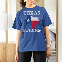 Strong Texas T Shirt For Women Distressed Flag Texan Pride Flood Relief Disaster - Wonder Print Shop