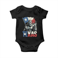 Bigfoot Texas Baby Onesie Sasquatch Loves Rock On Hand Texan Texas Flag - Wonder Print Shop
