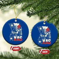 Bigfoot Texas Ceramic Ornament Sasquatch Loves Rock On Hand Texan Texas Flag - Wonder Print Shop
