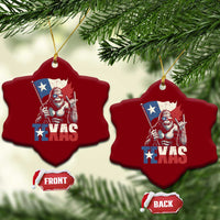 Bigfoot Texas Ceramic Ornament Sasquatch Loves Rock On Hand Texan Texas Flag - Wonder Print Shop