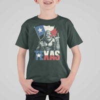 Bigfoot Texas T Shirt For Kid Sasquatch Loves Rock On Hand Texan Texas Flag - Wonder Print Shop