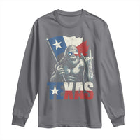 Bigfoot Texas Long Sleeve Shirt Sasquatch Loves Rock On Hand Texan Texas Flag - Wonder Print Shop