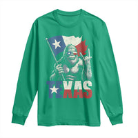 Bigfoot Texas Long Sleeve Shirt Sasquatch Loves Rock On Hand Texan Texas Flag - Wonder Print Shop