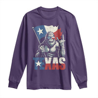 Bigfoot Texas Long Sleeve Shirt Sasquatch Loves Rock On Hand Texan Texas Flag - Wonder Print Shop
