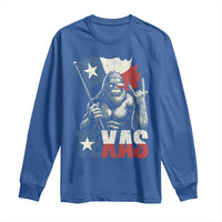 Bigfoot Texas Long Sleeve Shirt Sasquatch Loves Rock On Hand Texan Texas Flag - Wonder Print Shop