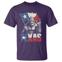 Bigfoot Texas T Shirt Sasquatch Loves Rock On Hand Texan Texas Flag - Wonder Print Shop