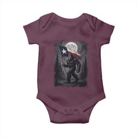 Bigfoot Texas Baby Onesie Forest Sasquatch Loves Rock On Hand Texas Flag - Wonder Print Shop