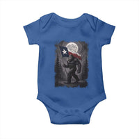 Bigfoot Texas Baby Onesie Forest Sasquatch Loves Rock On Hand Texas Flag - Wonder Print Shop