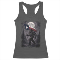 Bigfoot Texas Racerback Tank Top Forest Sasquatch Loves Rock On Hand Texas Flag - Wonder Print Shop