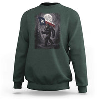 Bigfoot Texas Sweatshirt Forest Sasquatch Loves Rock On Hand Texas Flag - Wonder Print Shop
