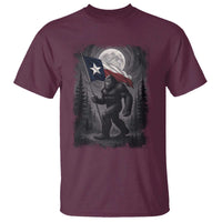 Bigfoot Texas T Shirt Forest Sasquatch Loves Rock On Hand Texas Flag - Wonder Print Shop