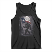 Bigfoot Texas Tank Top Forest Sasquatch Loves Rock On Hand Texas Flag - Wonder Print Shop
