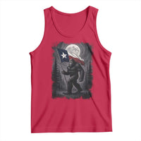 Bigfoot Texas Tank Top Forest Sasquatch Loves Rock On Hand Texas Flag - Wonder Print Shop