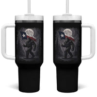 Bigfoot Texas Tumbler With Handle Forest Sasquatch Loves Rock On Hand Texas Flag - Wonder Print Shop