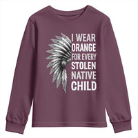 I Wear Orange For Every Stolen Native Child Youth Sweatshirt Orange Day