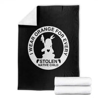 I Wear Orange For Every Stolen American Native Child Throw Blanket Bring Our Children Home Orange Day - Wonder Print Shop