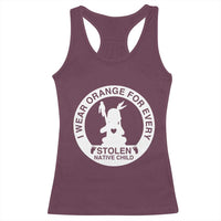 I Wear Orange For Every Stolen American Native Child Racerback Tank Top Bring Our Children Home Orange Day - Wonder Print Shop