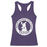 I Wear Orange For Every Stolen American Native Child Racerback Tank Top Bring Our Children Home Orange Day - Wonder Print Shop
