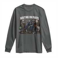 Waiting On Parts HVAC Tech Skeleton Funny Mechanic Graphic Long Sleeve Shirt