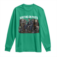 Waiting On Parts HVAC Tech Skeleton Funny Mechanic Graphic Long Sleeve Shirt